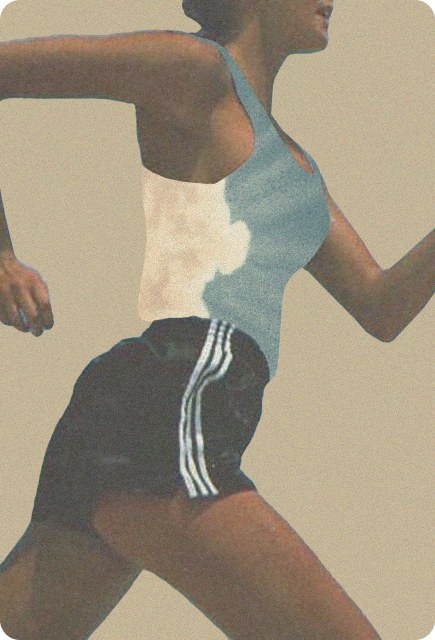 Person running mid-stride, representing light daily movement to support better sleep.