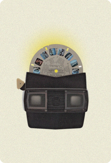 Vintage View-Master toy on a soft background, representing focus, perspective, and mental clarity.