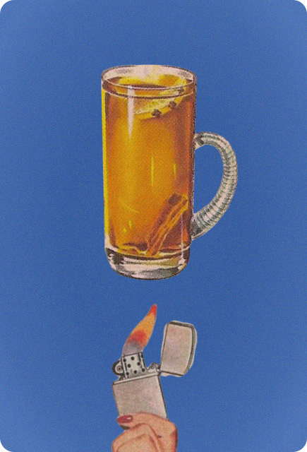 Floating hands pouring a citrus mocktail from a pitcher into a glass as a warm NA drink base for Wims.
